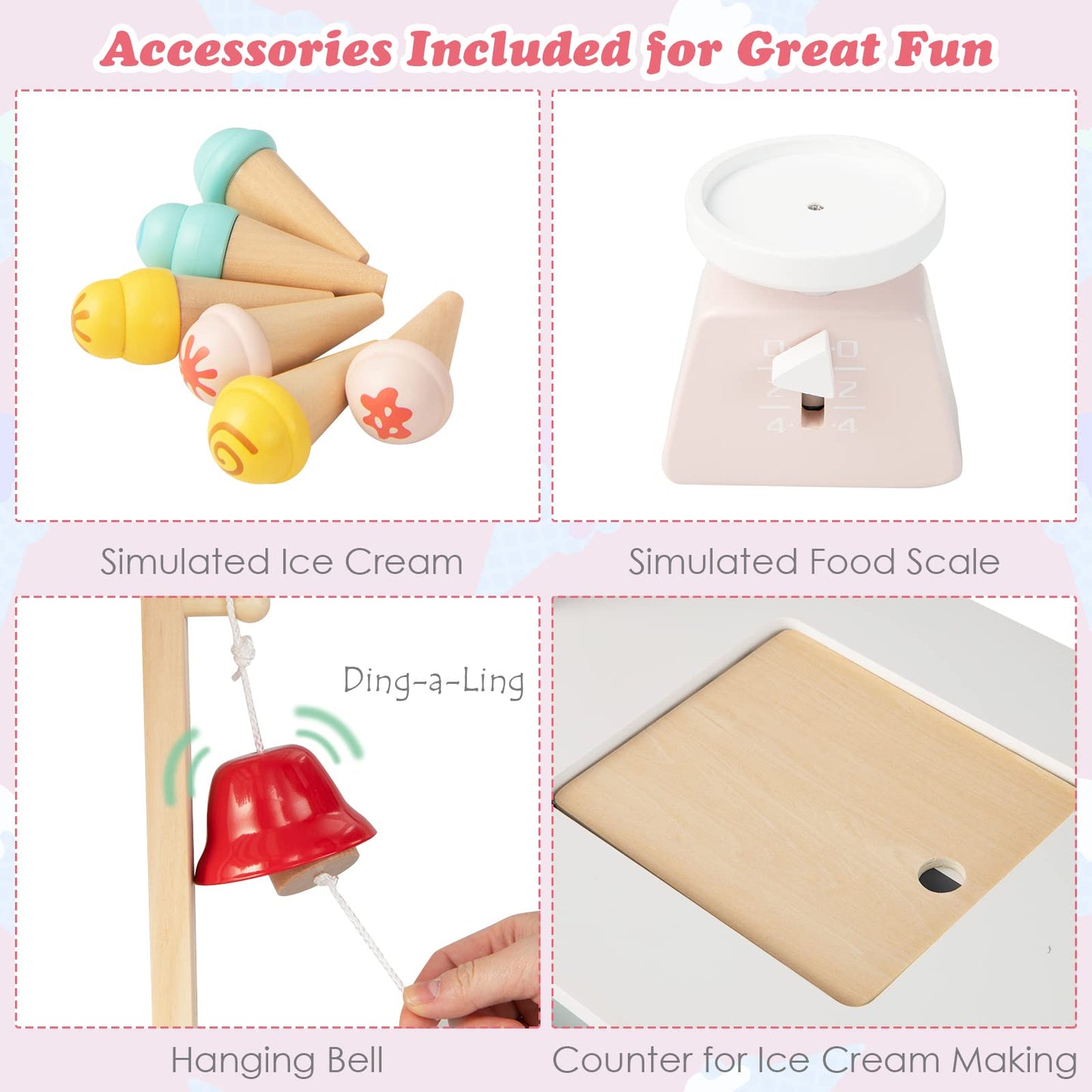 Wooden Pretend Play Kids Grocery Store with Chalkboard