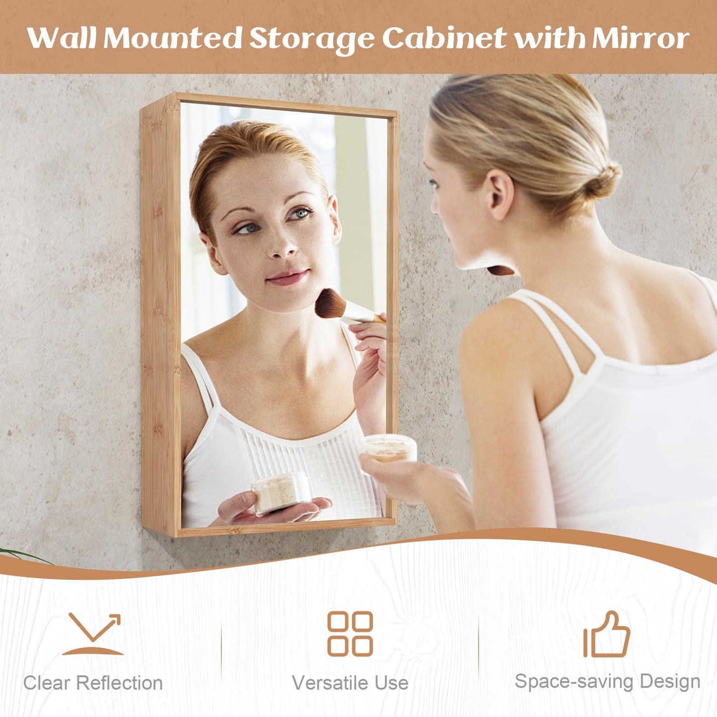 Wall Mounted Storage Cupboard with Single Door and Adjustable Shelves
