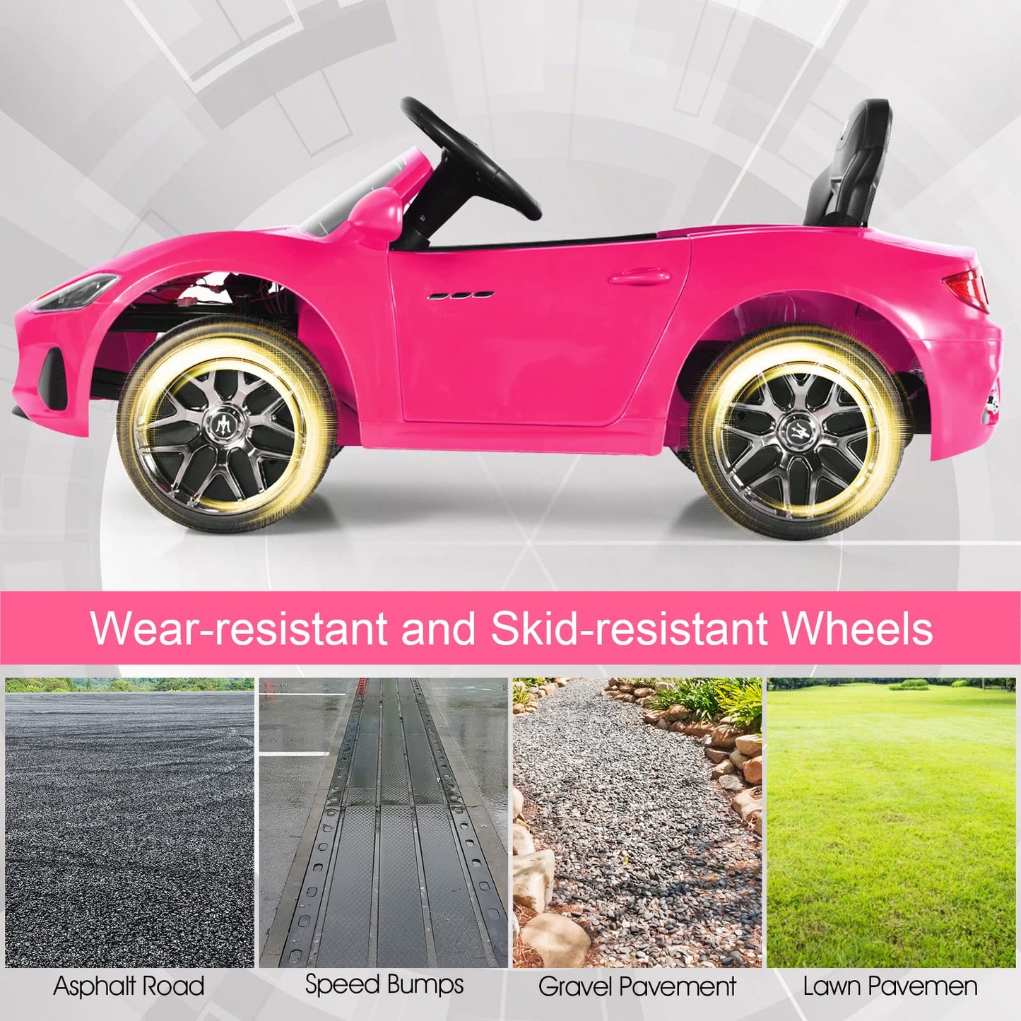 12V Battery Powered Compatible Maserati Toy Vehicle with Two Motors