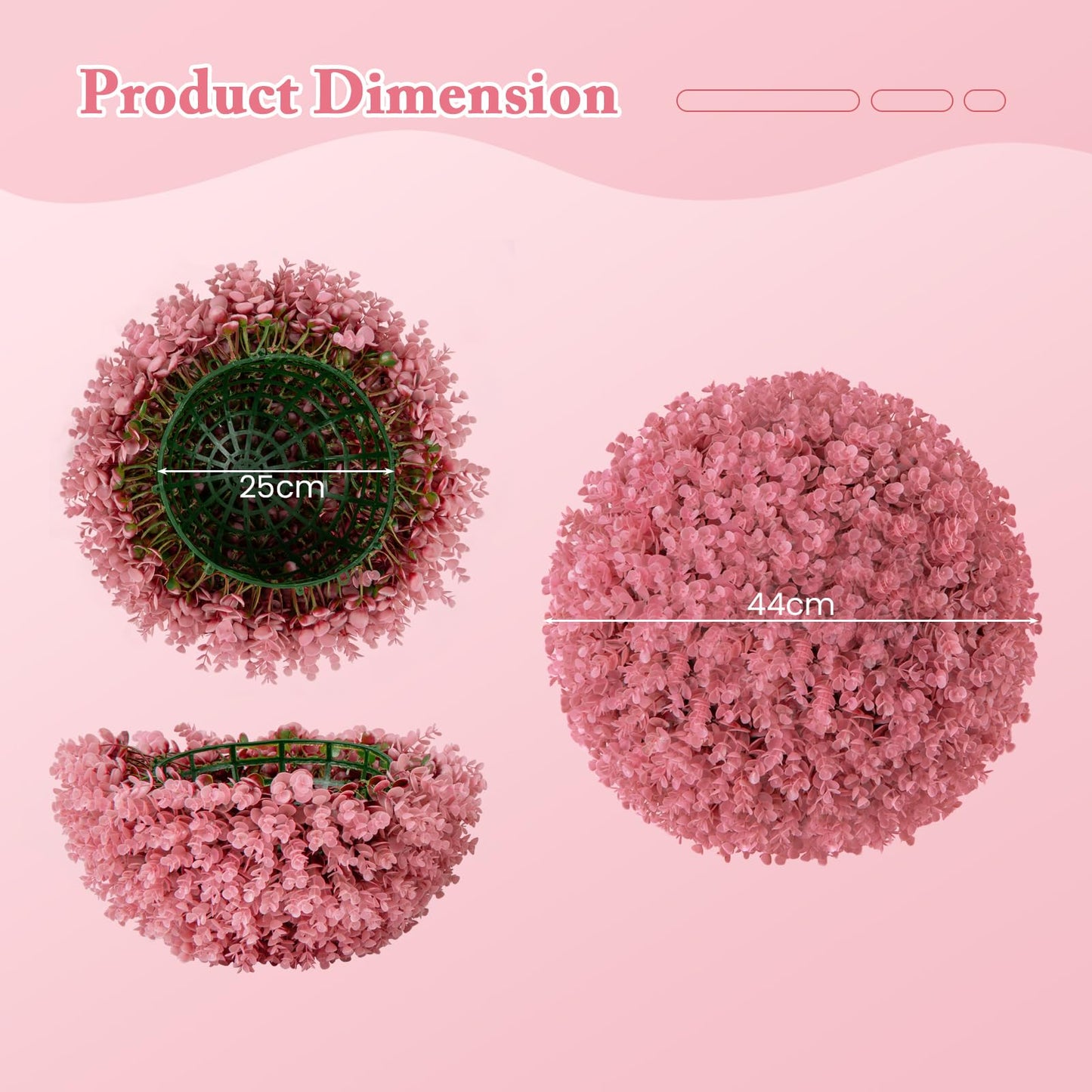 2 Pieces Artificial Plant Topiary Balls with 7 Layers Leaves