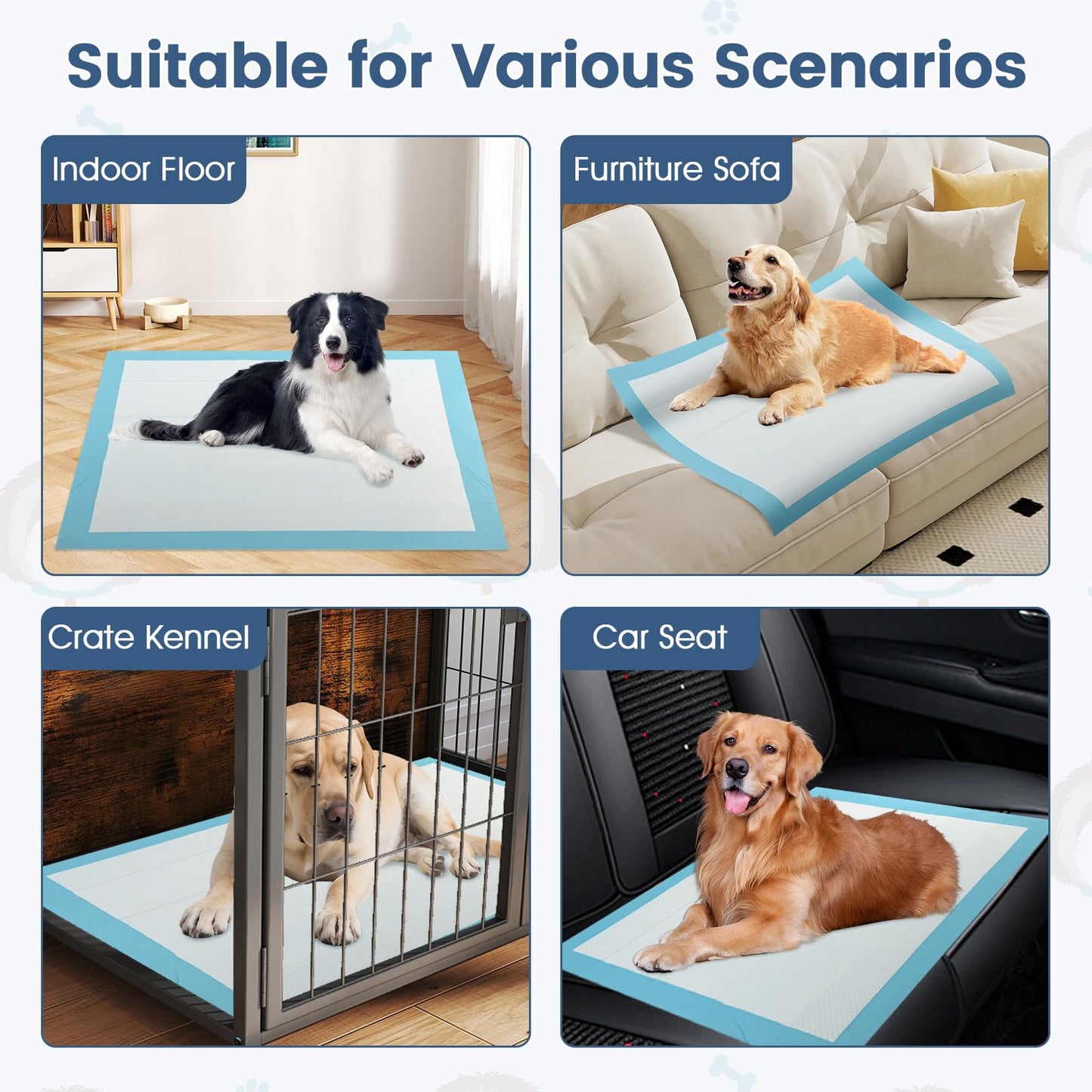 Dog and Puppy Pee Pads 90 x 90 cm(100 Counts) 6-Layer Leak-Proof Pet Pads