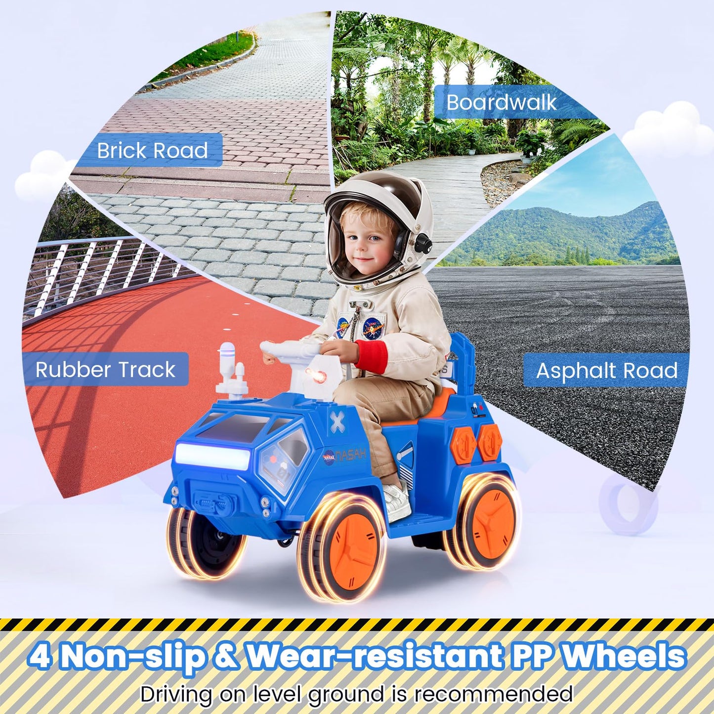 6V Kids Ride on Car Electric 4-Wheeler for Kids with Music