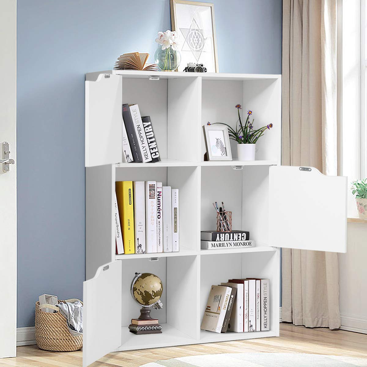 6 Cube Storage Cabinet with 3 Cupboard Doors