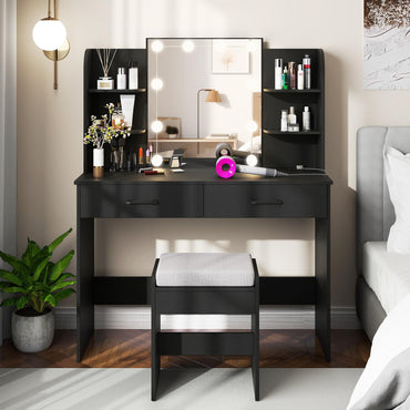 Vanity Set with 3-Color Lighting and Adjustable Brightness
