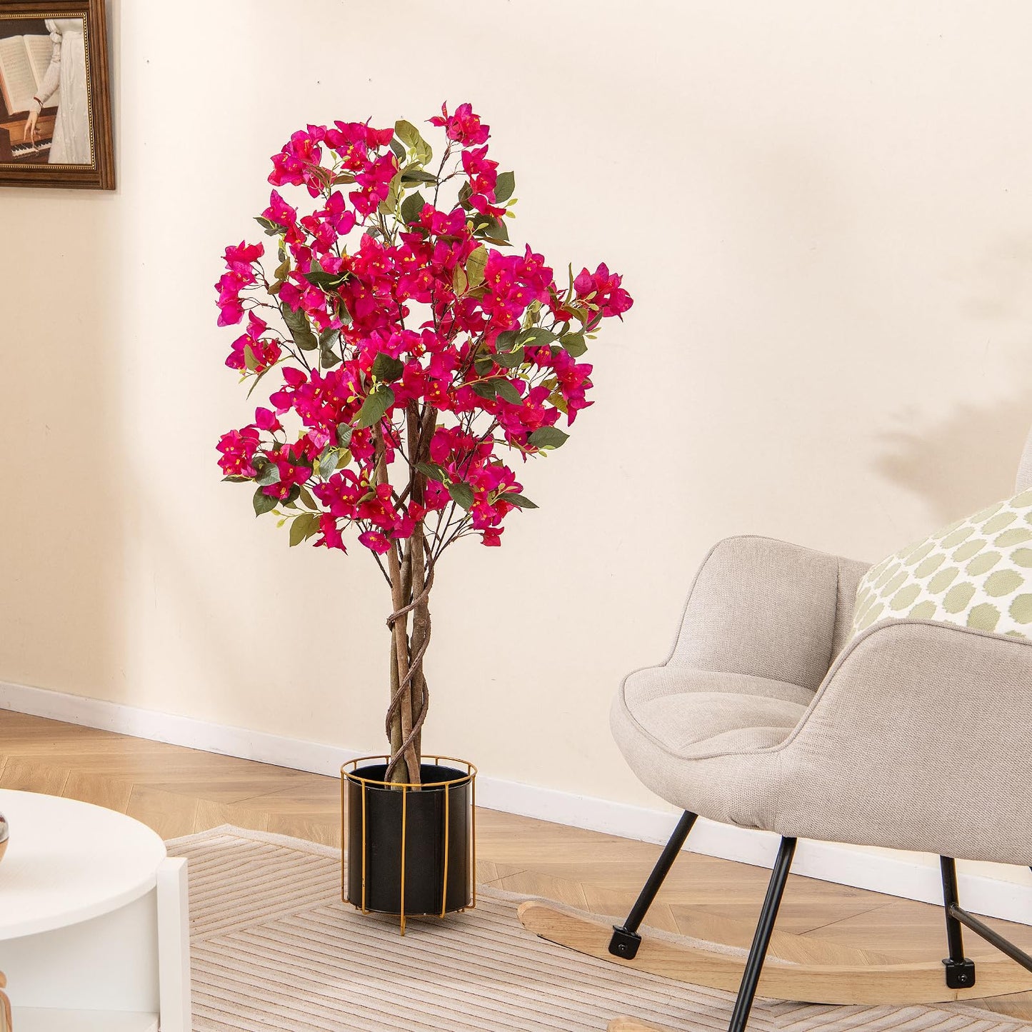 120 CM Tall Artificial Bougainvillea Tree with Blooming Flowers