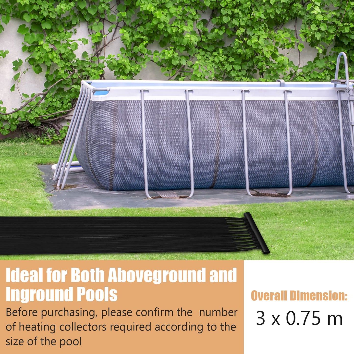 3x0.75m Solar Heating Panels with Complete Connecting Kits