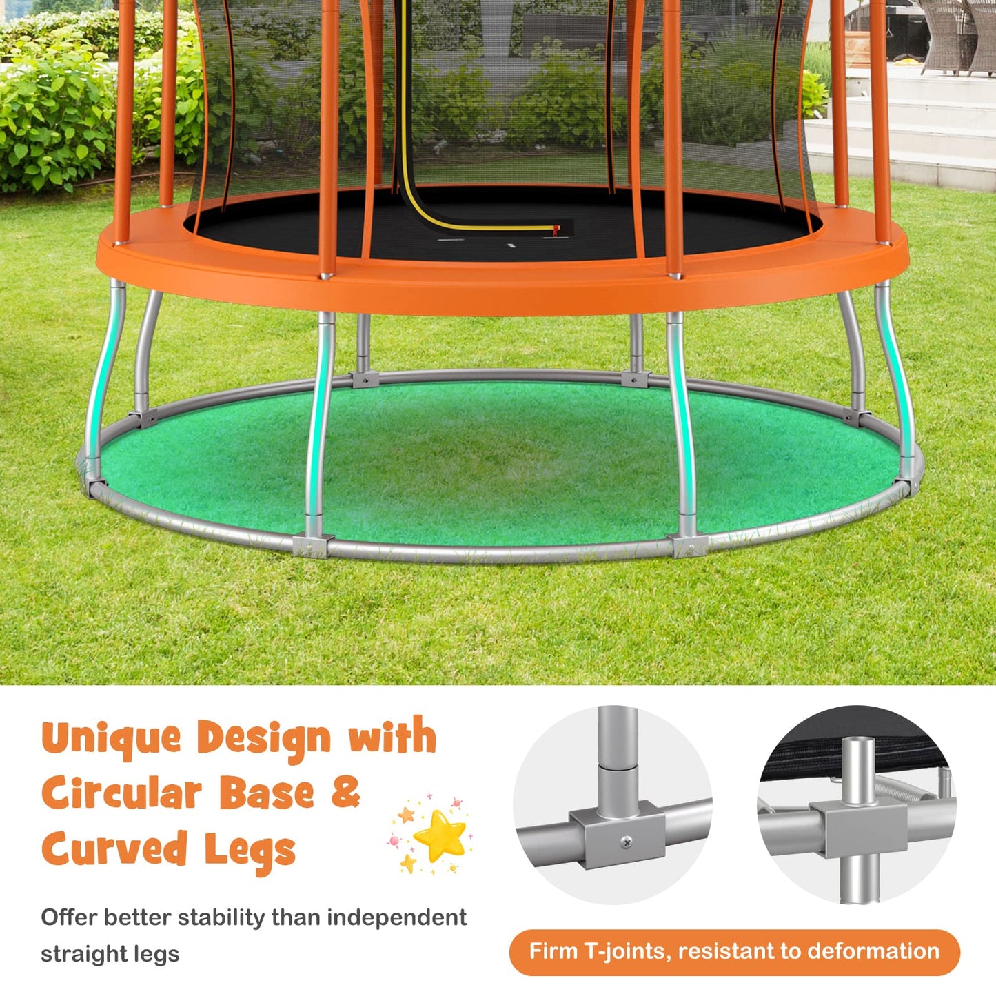 10FT Round Trampolines with Safety Enclosure Net