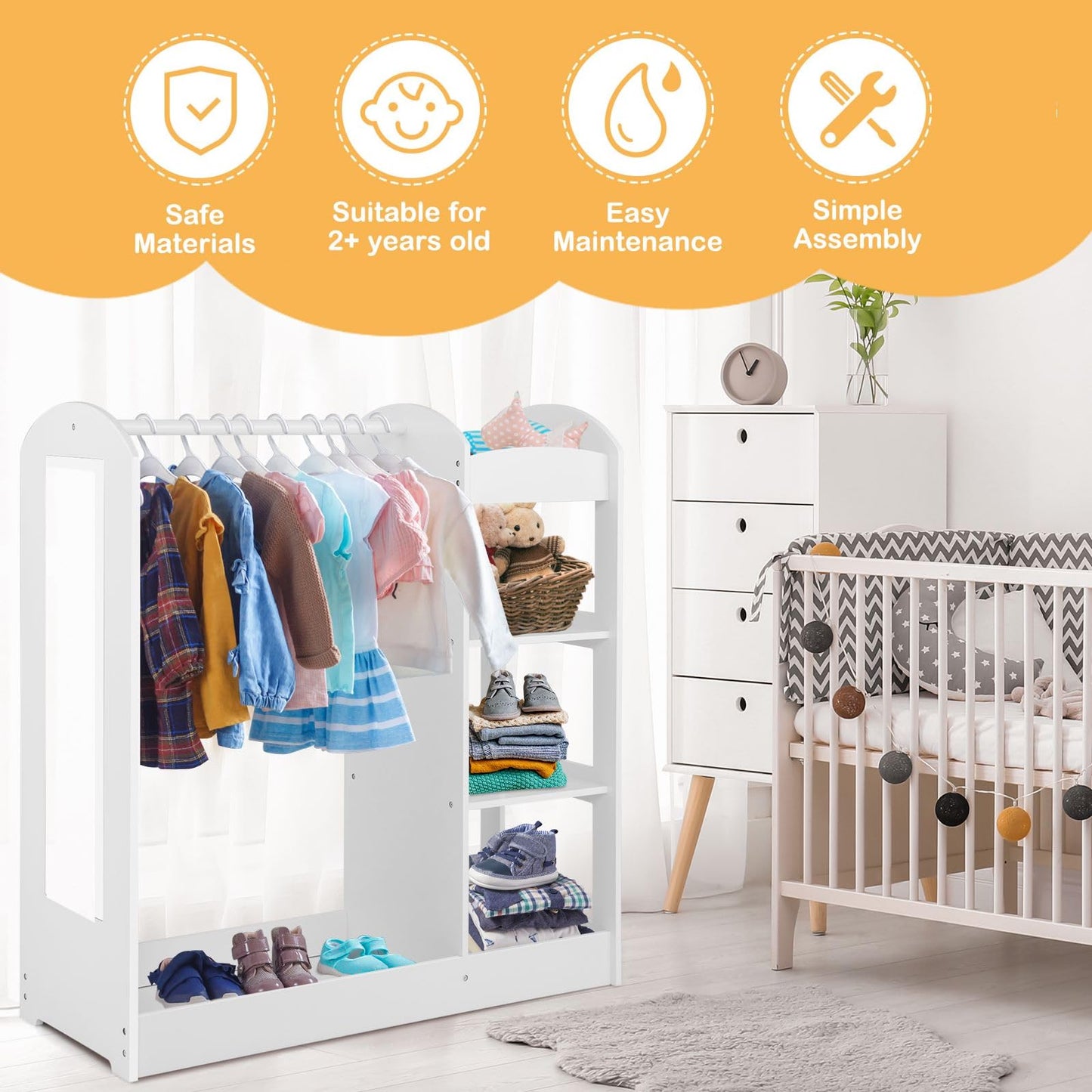 Kids Dress up Storage with Mirror