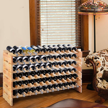72/108 Bottles 6/9 Tier Stackable Wine Display Shelf for Home