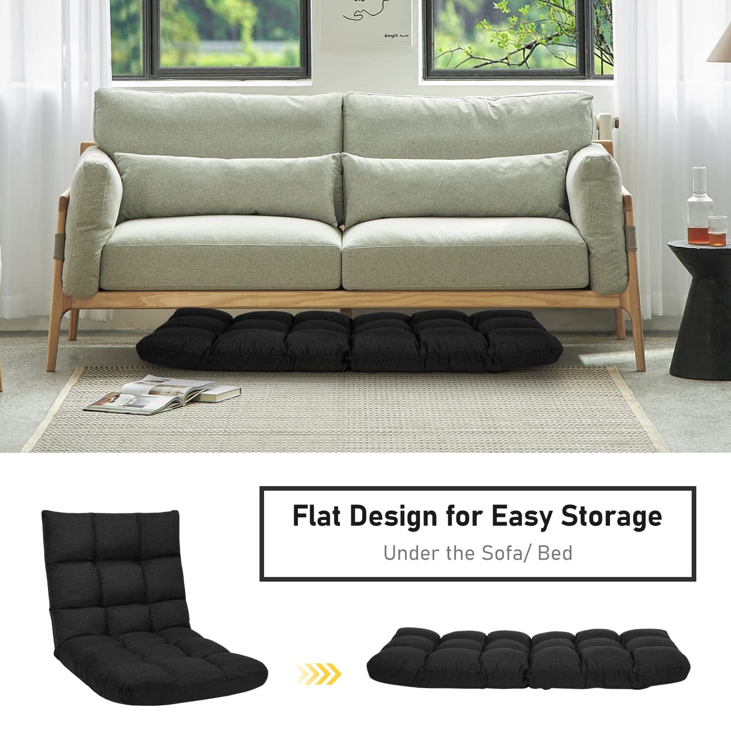 14-Positions Adjustable Lazy Floor Sofa Bed