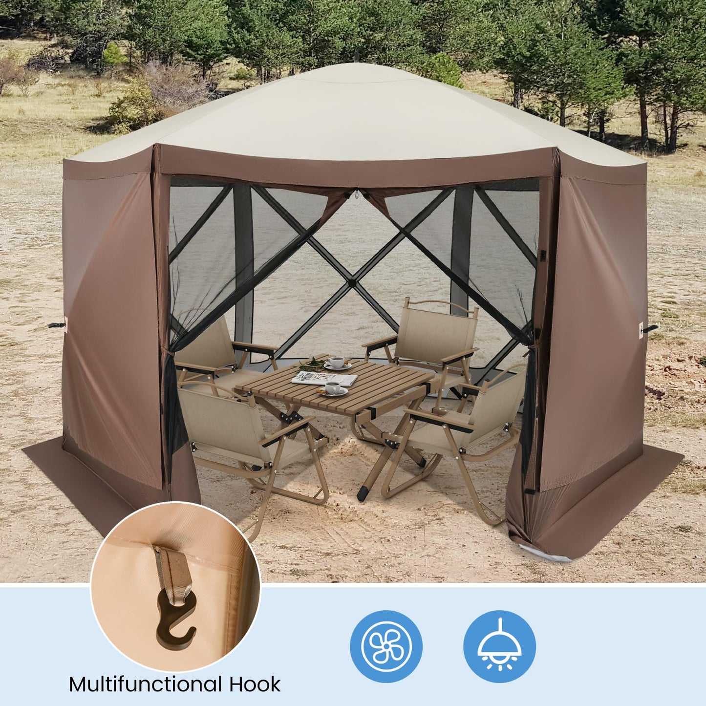 3.5 x 2.3m Pop up Camping Gazebo with Carrying Bag