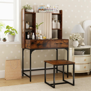 Vanity Desk with Mirror and Stool Wide Makeup Dressing Table