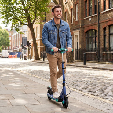Folding Kick Scooter, 2 Flash Wheels Scooter with 3-Level Adjustable Handlebar and Rear Foot Brake