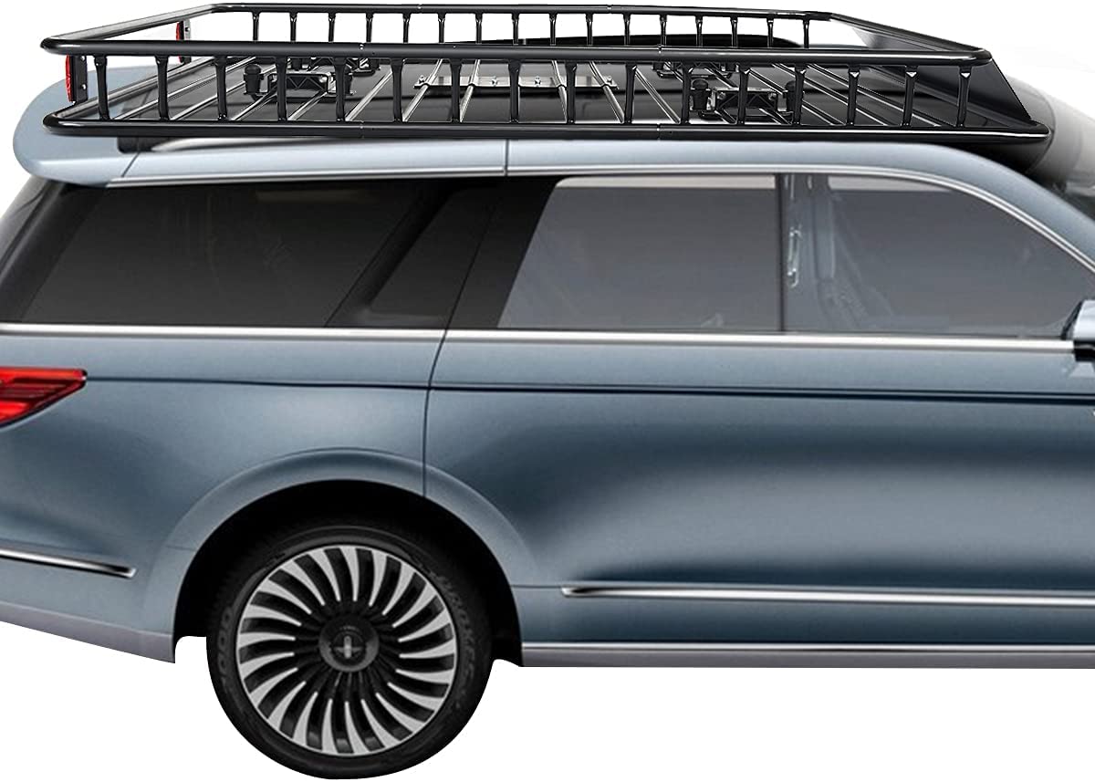 GiantexUK 116-162x99x15cm Expandable Steel Roof Rack Basket