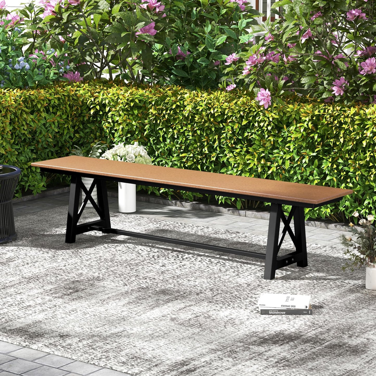 183cm Extra Long All-Weather HDPE Patio Loveseat Park Bench