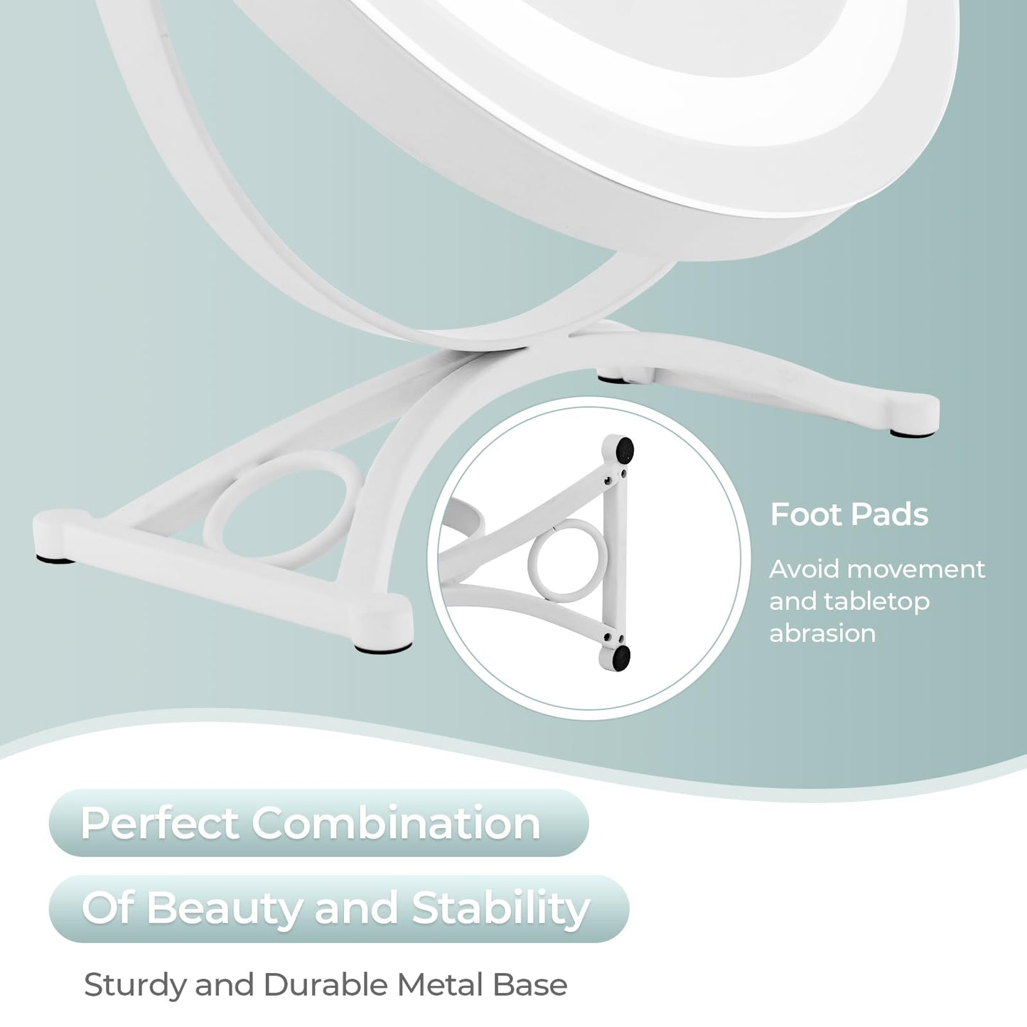 30 CM LED Lighted Round Makeup Vanity Mirror with Smart Touch Control