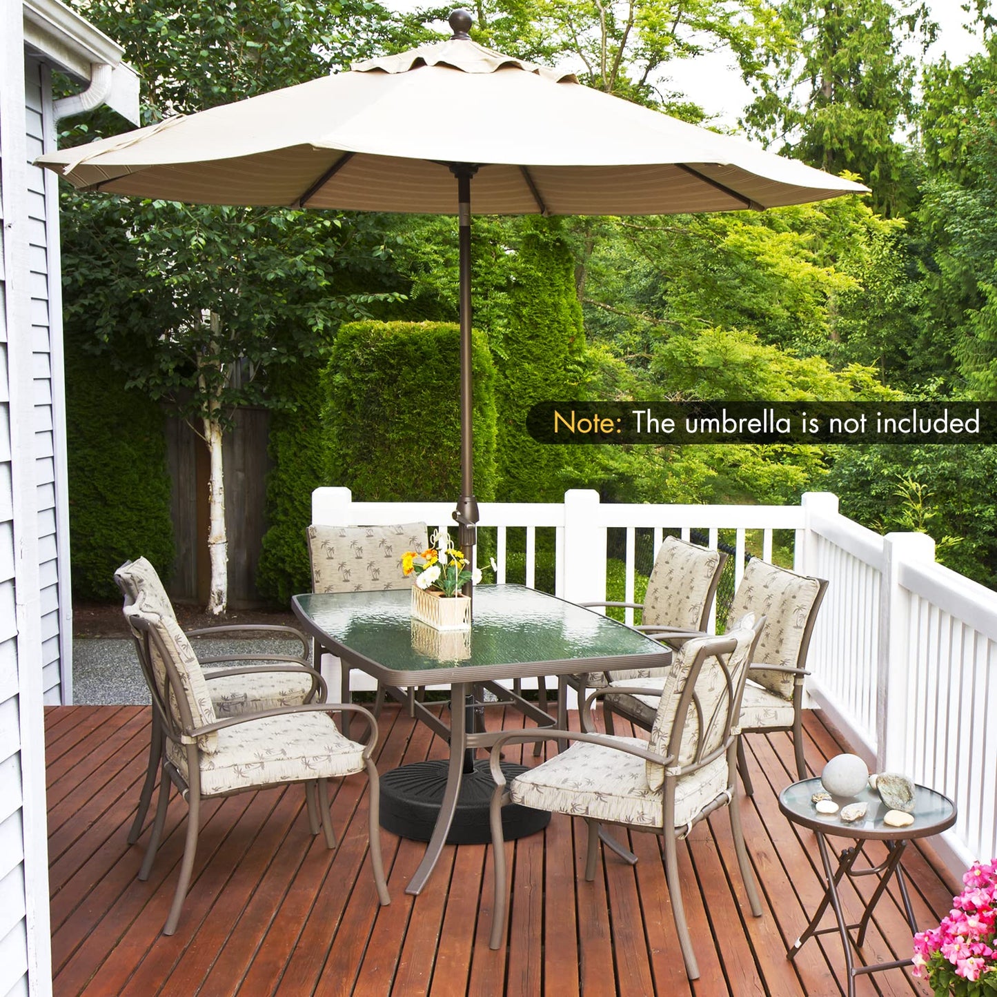 Water and Sand Fillable Umbrella Stand with Built-in Handle