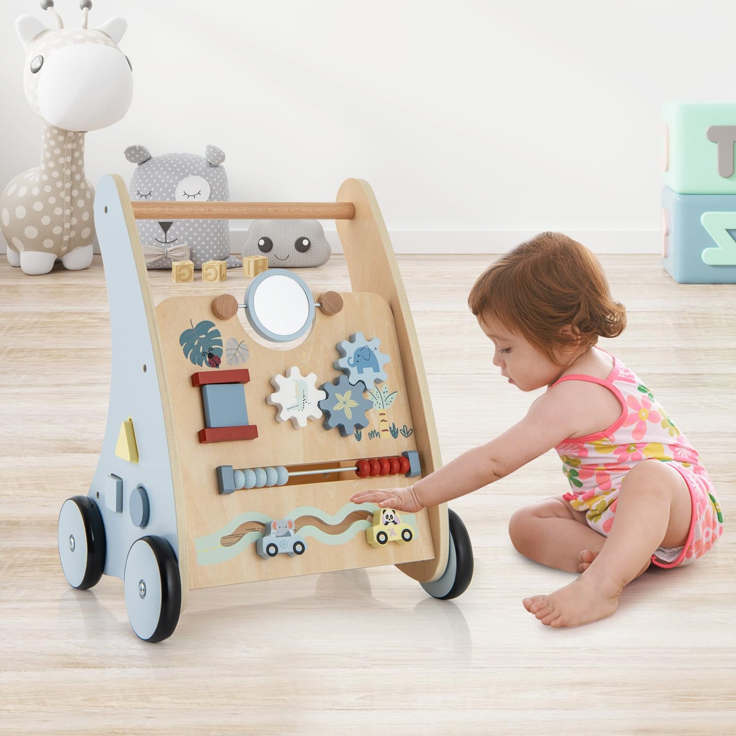 7 in 1 Toddler Push Along Toy with Activity Center