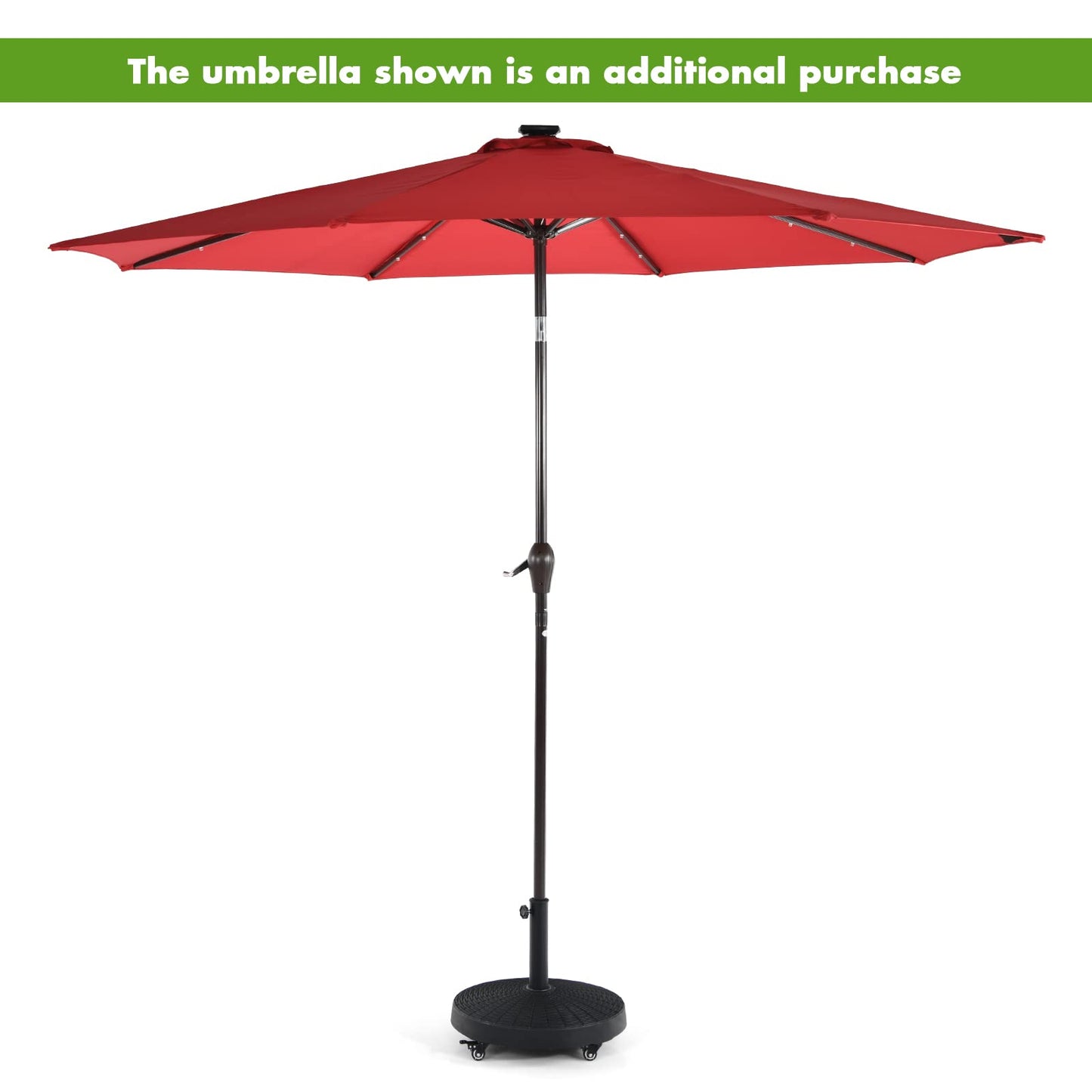 24kg Heavy Duty Resin Parasol Base with Wheels