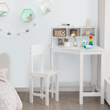 Kids Corner Desk and Chair Set with Chair and Hutch