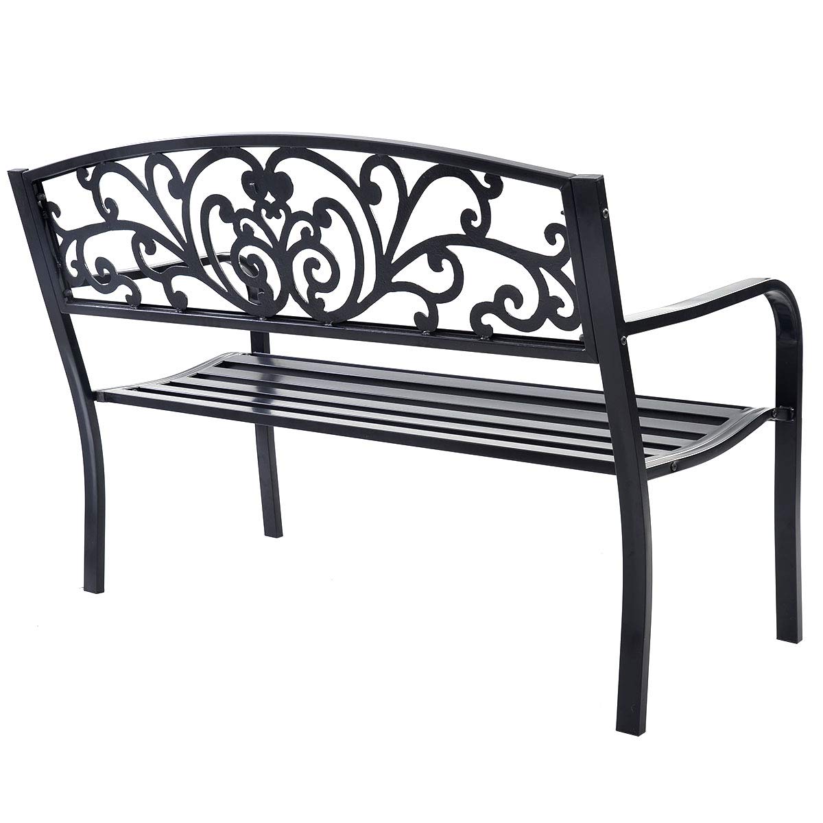 Metal Frame 2 Seater Garden Bench Butterfly Pattern