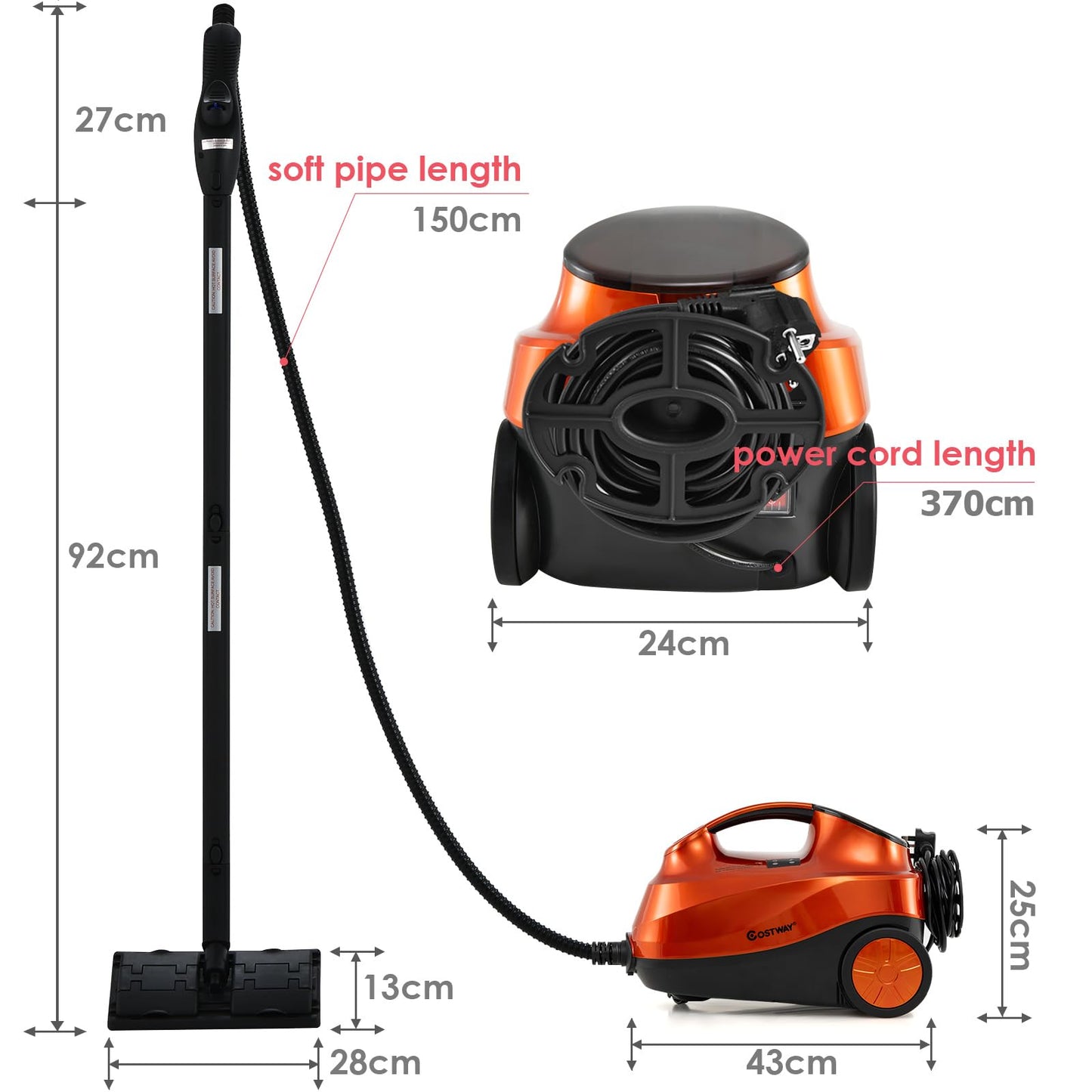 Giantex Steam Cleaner 2000W Multipurpose Steam Mop with 20 Accessories & 1.5L Tank