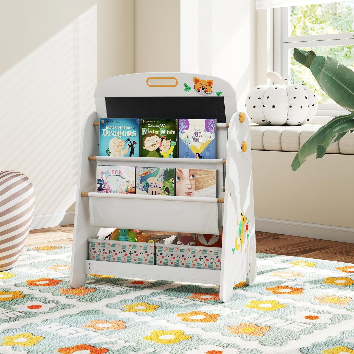 Kids Art Easel and Chair Set with Magnetic Whiteboard