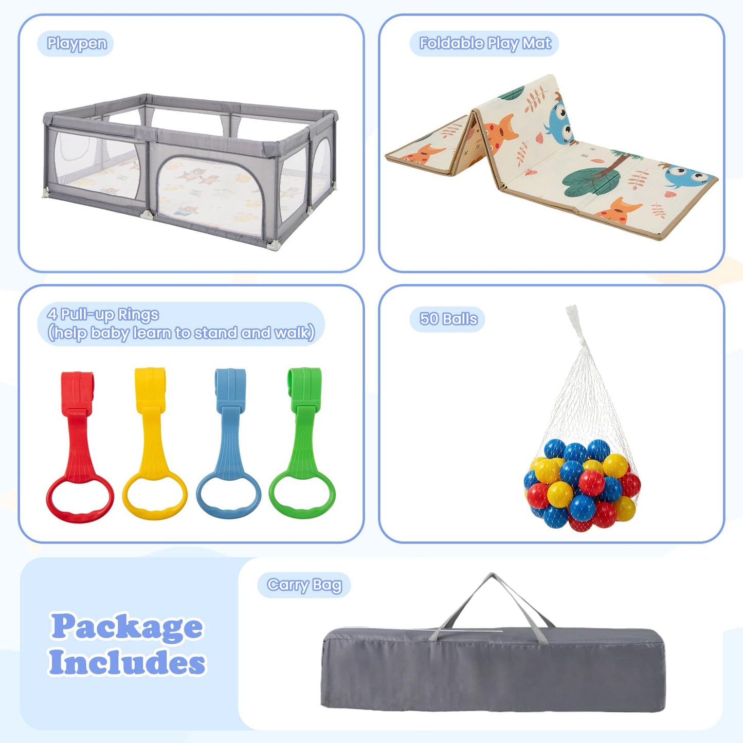 206 x 147cm Extra Large Toddler Fence with Mat