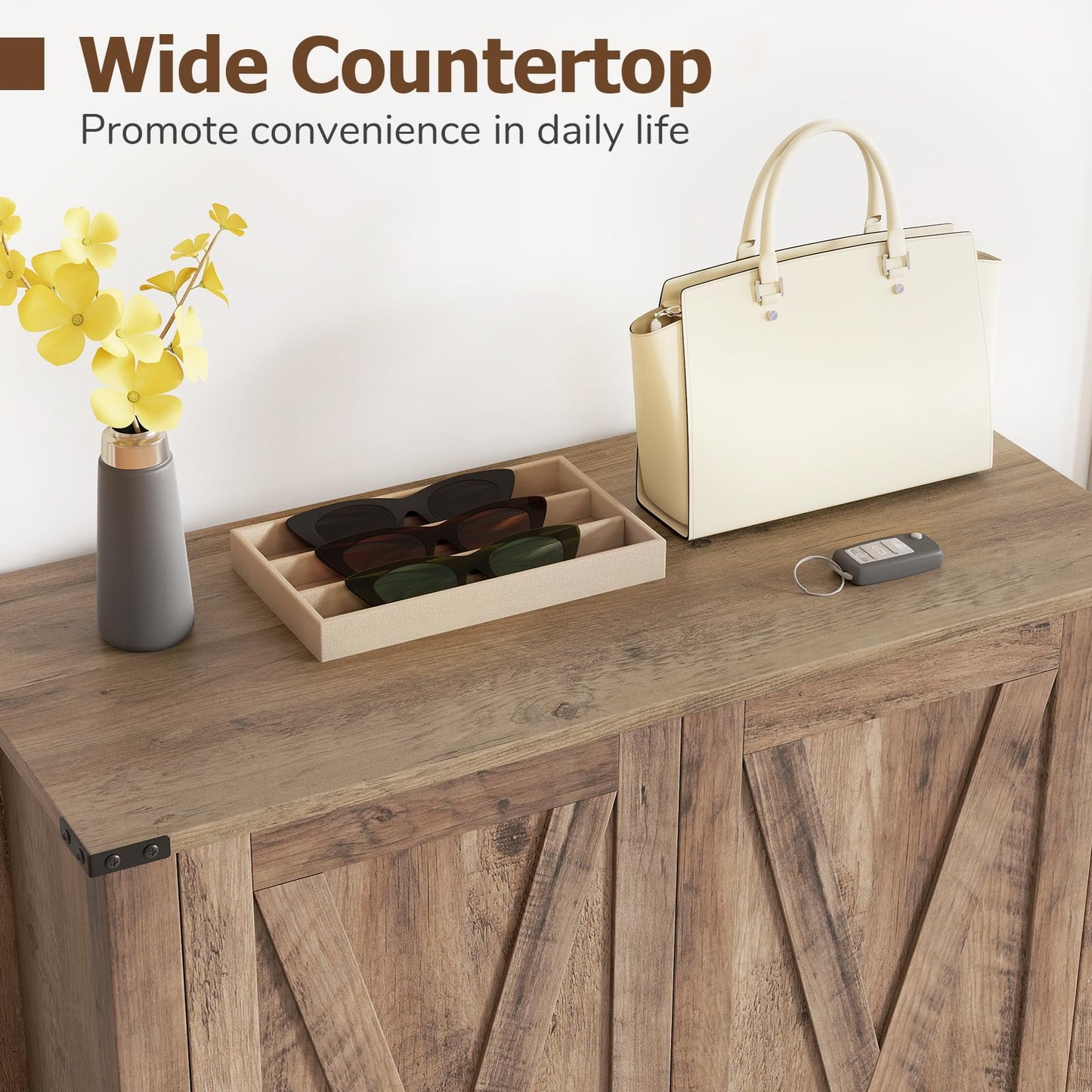 6-Tier Farmhouse Shoe Storage Organizer Freestanding Wooden Shoe Rack