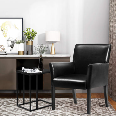 Guest Chair with Wood Frame, Wide Backrest and Ergonomic Armrests