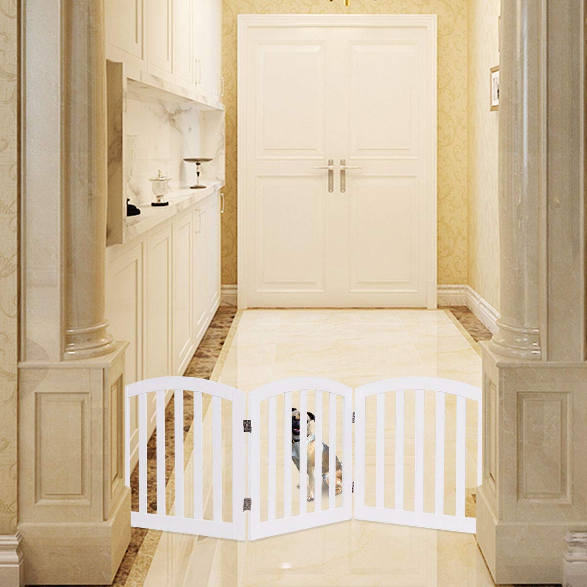61 cm Height Safety Fence with 2 PCS Support Feet for Dog Cat Baby