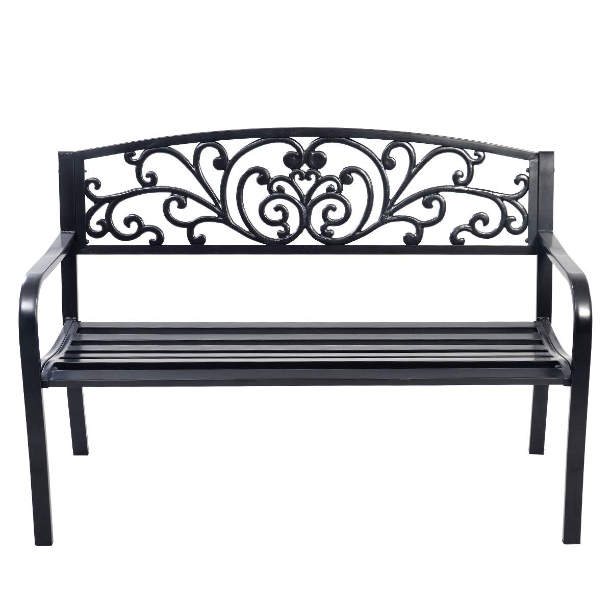 Metal Frame 2 Seater Garden Bench Butterfly Pattern