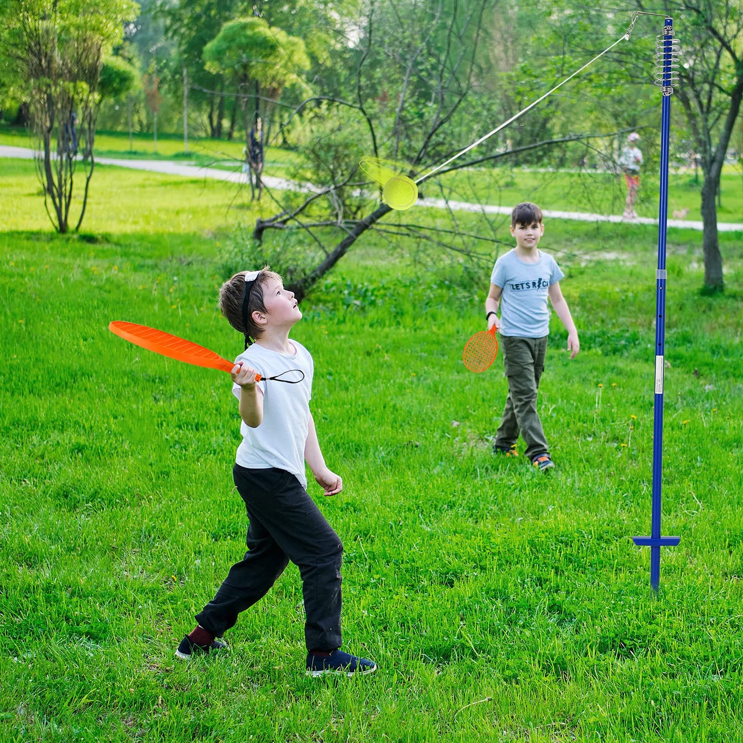 3 Level Height Adjustable Portable Tetherball Set with Ball