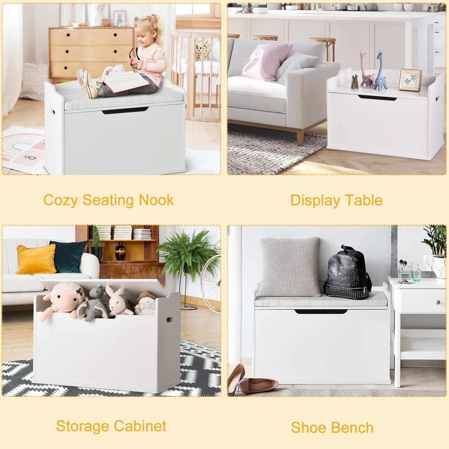 Kids Bench and Storage Chest with Cushion