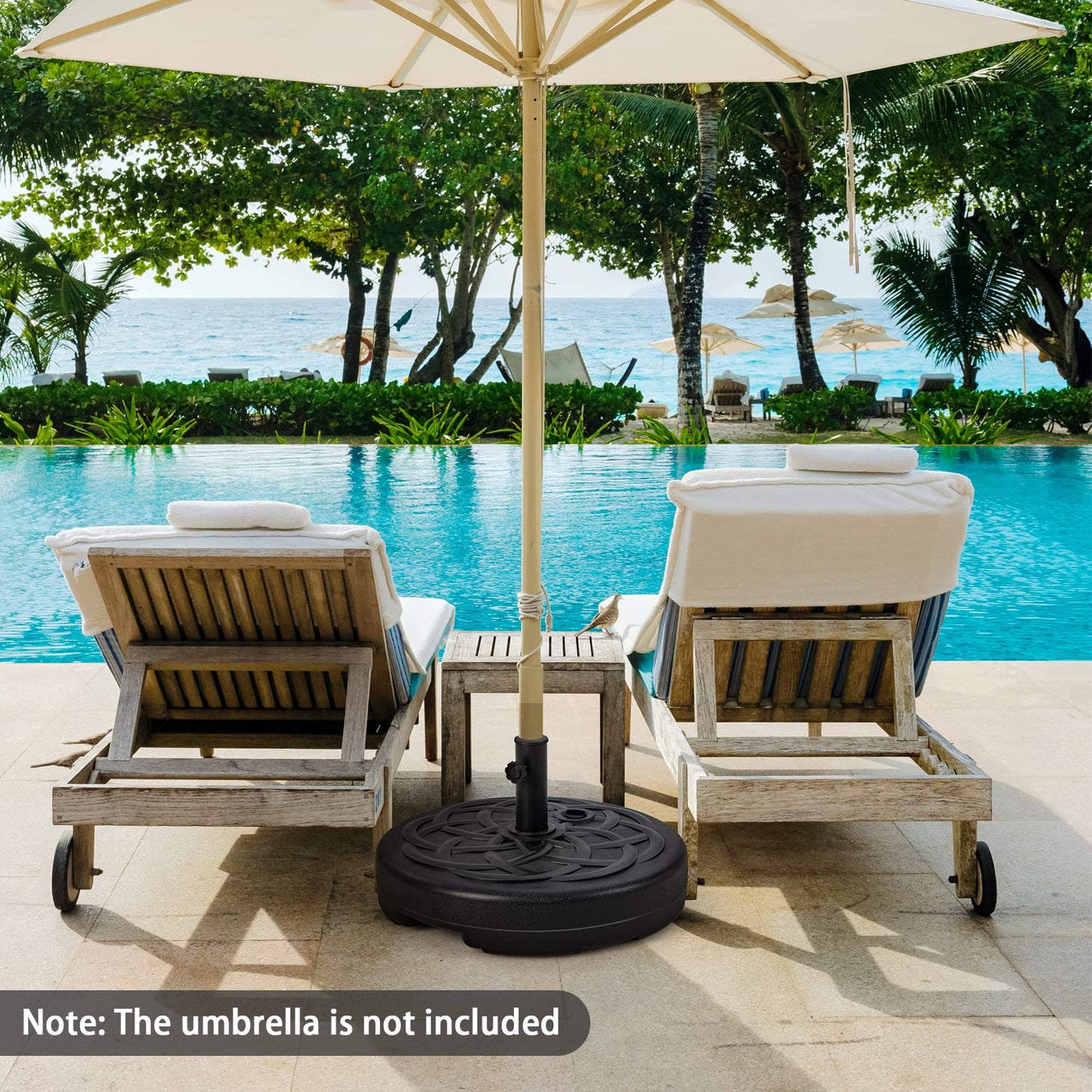 46KG Water and Sand Fillable Umbrella Stand with Built-in Handle