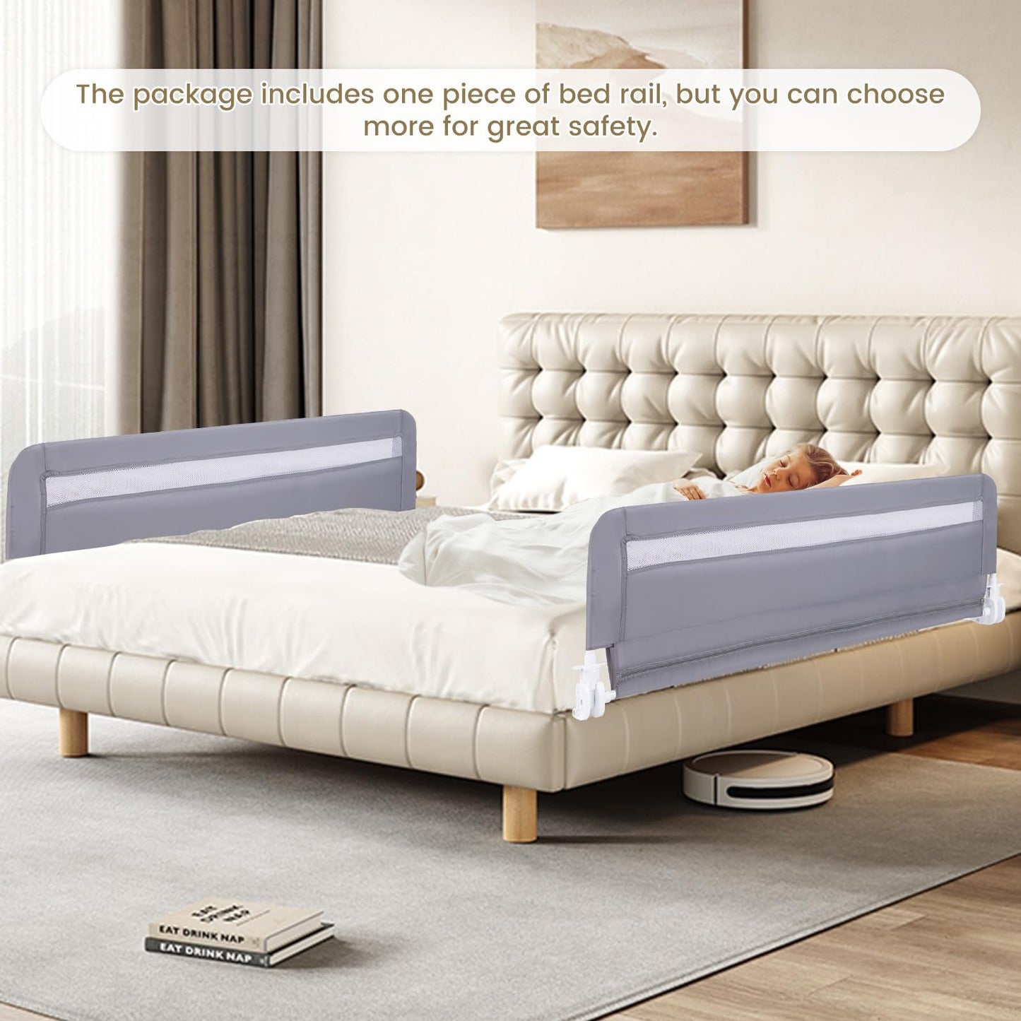 120cm Foldable Safety Beds Guard with Strap