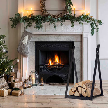 GiantexUK Firewood Rack, Indoor Outdoor Metal Firewood Log Holder