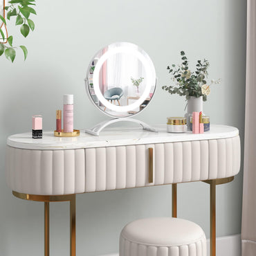 30 CM LED Lighted Round Makeup Vanity Mirror with Smart Touch Control