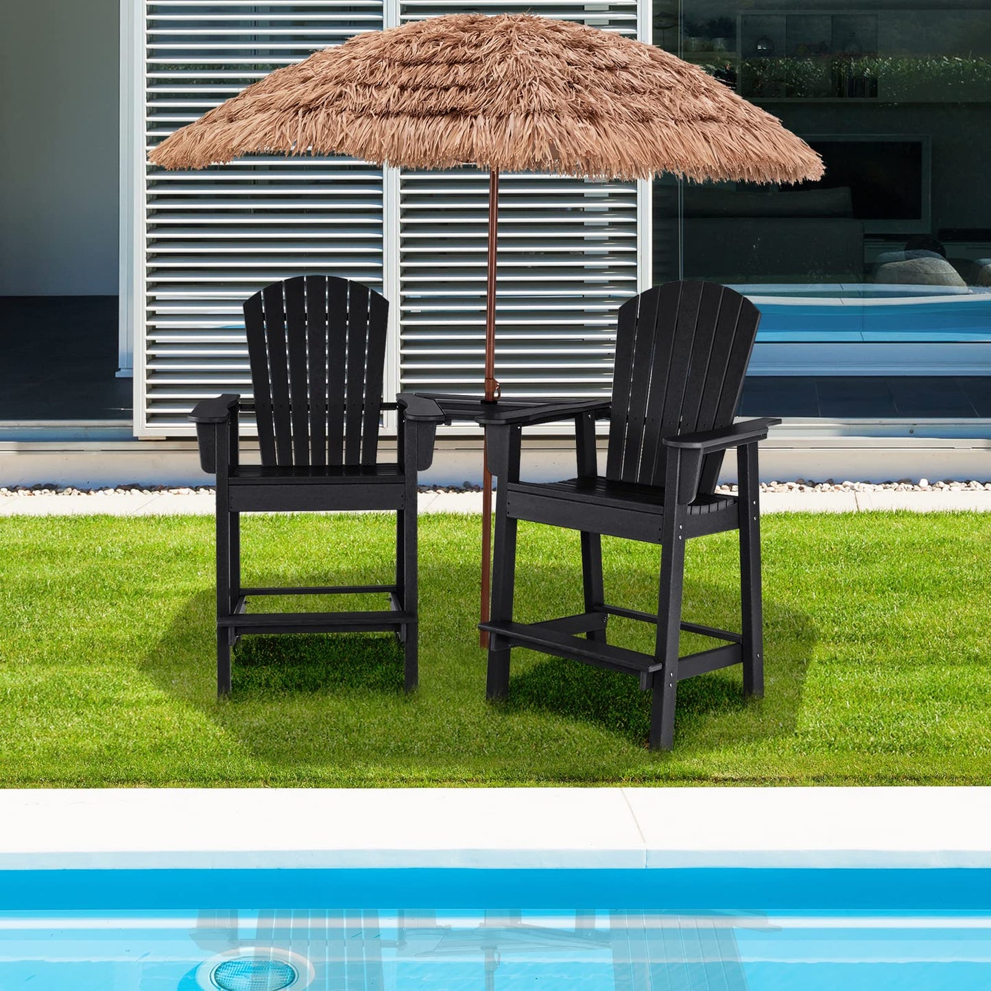 Adirondack Twin Chairs with Footrests & Table
