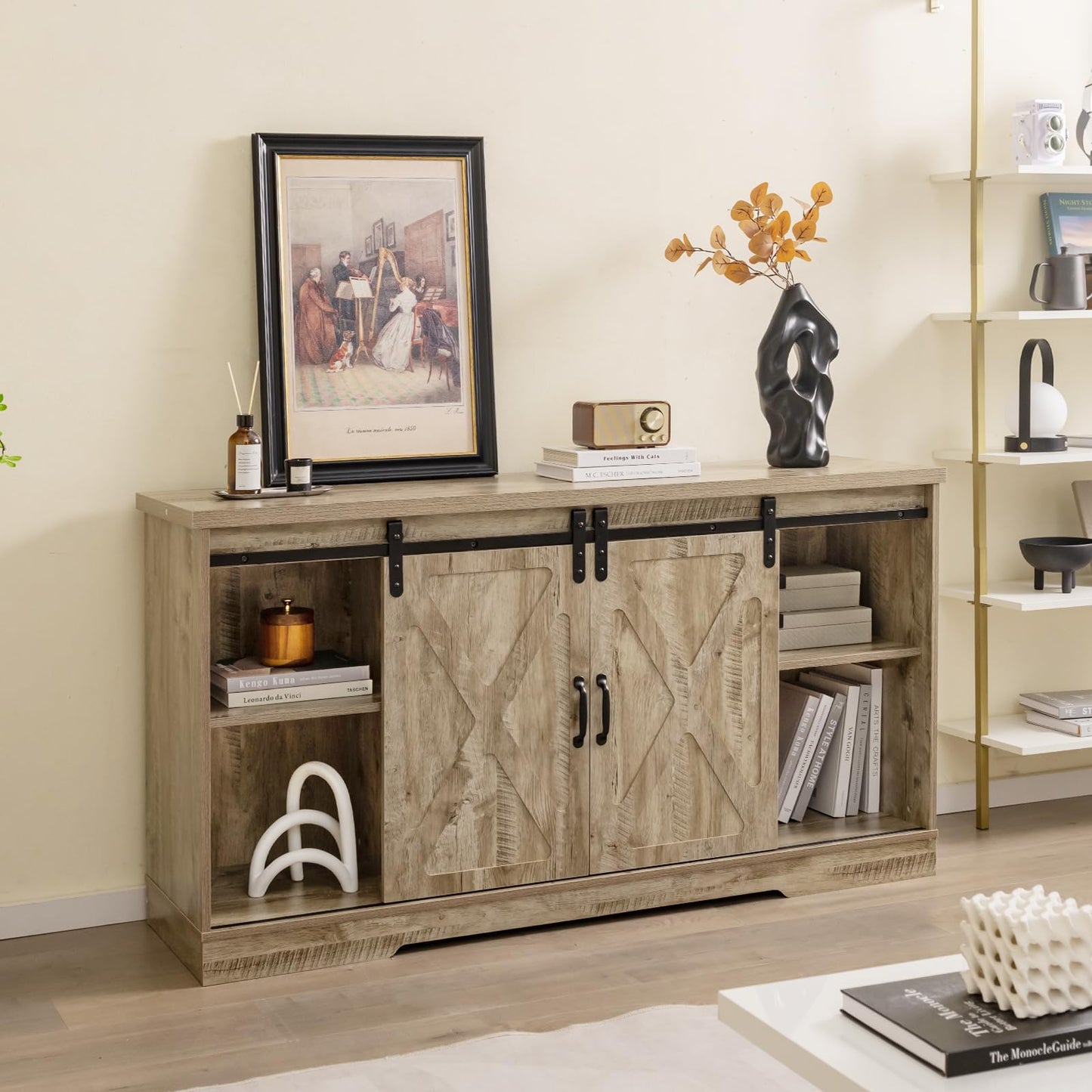 TV Stand with Adjustable Shelves for TVs up to 65 Inches