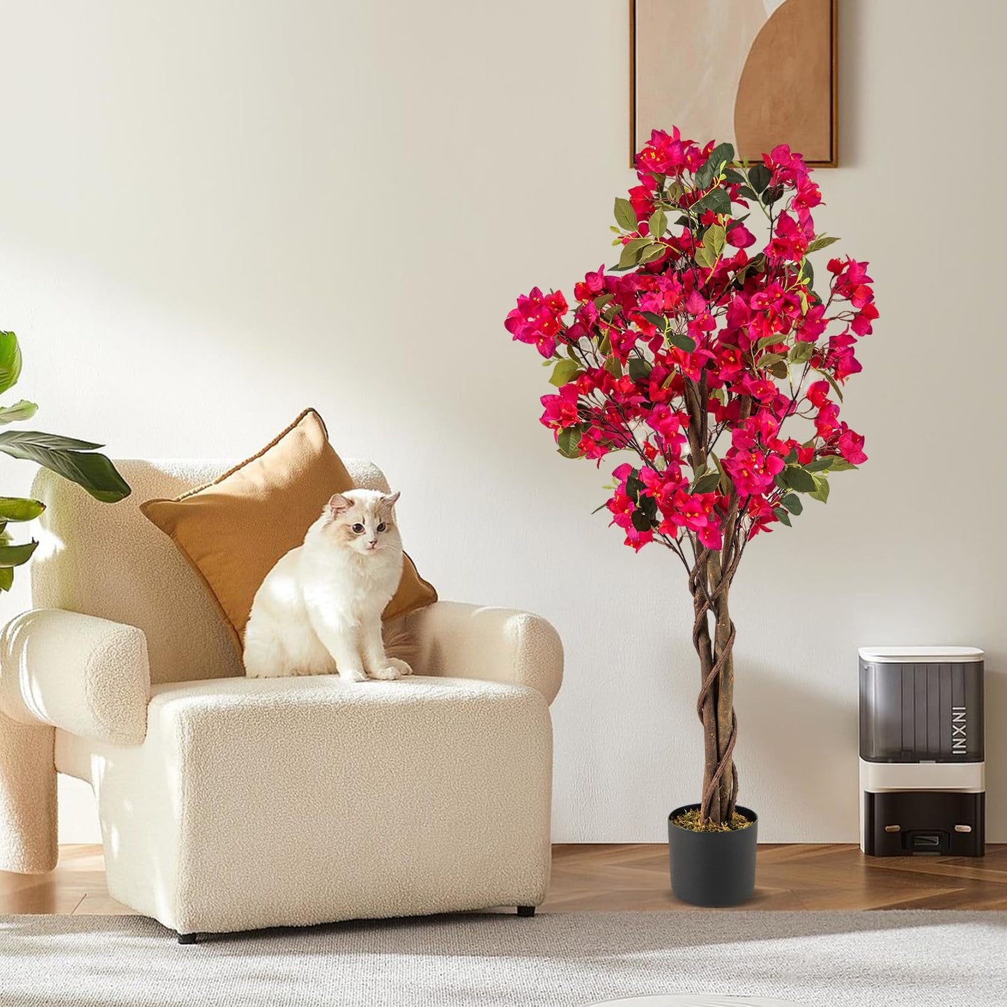 120 CM Tall Artificial Bougainvillea Tree with Blooming Flowers
