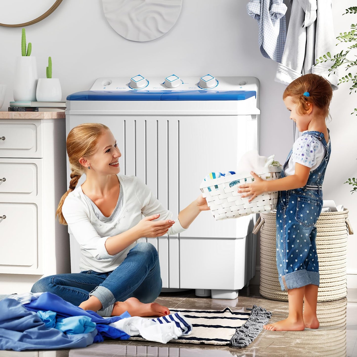 Portable Washing Machine with Drain Pump for Apartment Dorm