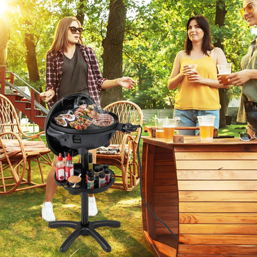 Indoor Outdoor Grill with 2-Zone Non-Stick Grilling Plate