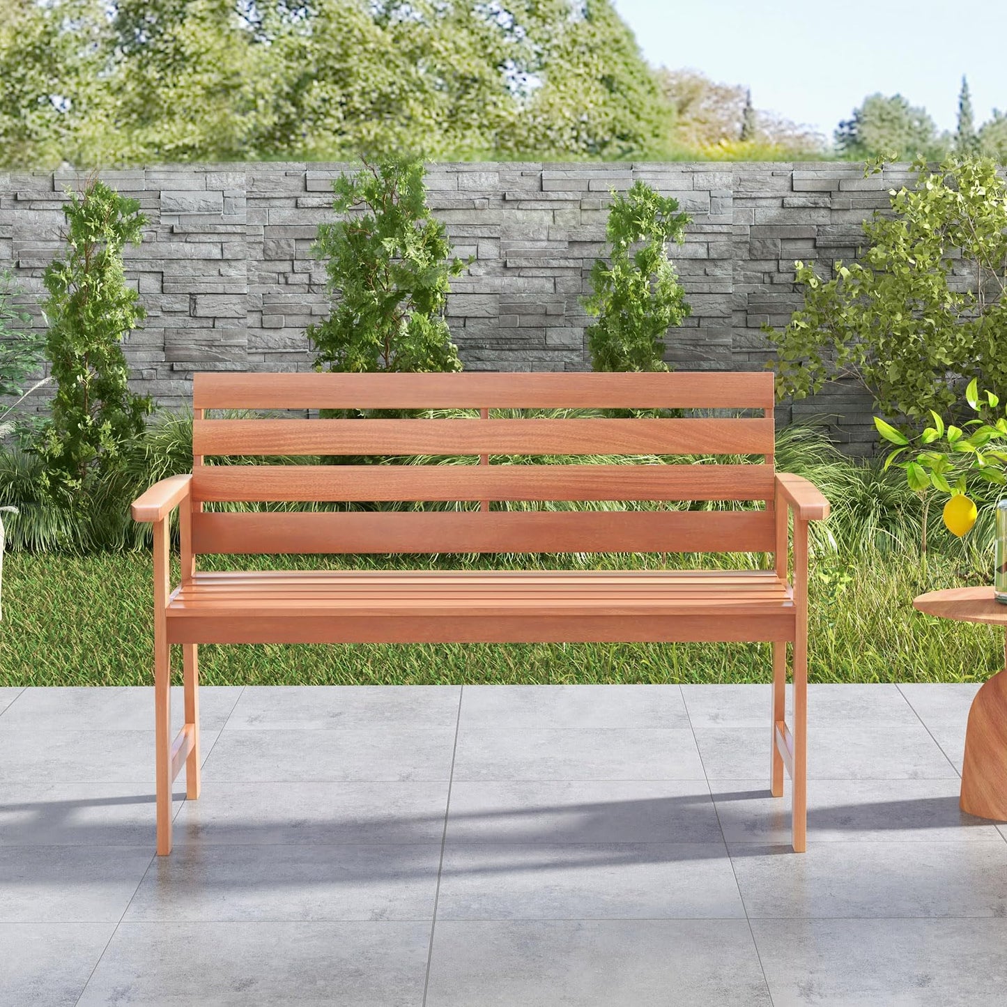 2-Seater Hardwood Ergonomic Garden Bench