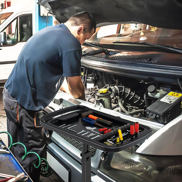 Height Adjustable Tool Cart with Detachable Top Tray