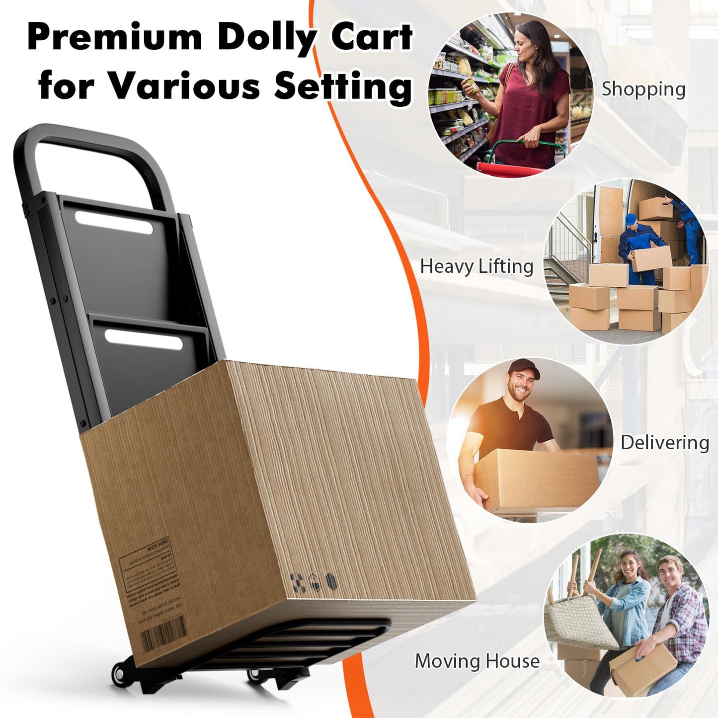 2-In-1 Hand Truck and Ladder Foldable 3-Step Ladder with Non-slip Wide Pedals