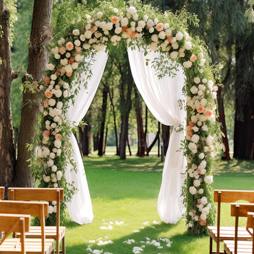 2.3M Metal Garden Arch with 4 Ground Stakes