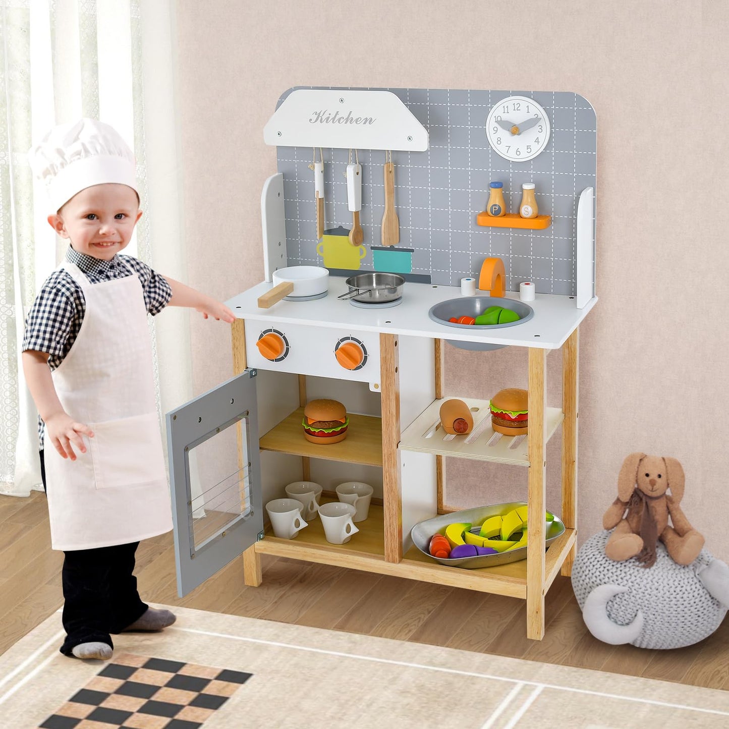 Pretend Kitchen Toy Set with Cookware Accessories