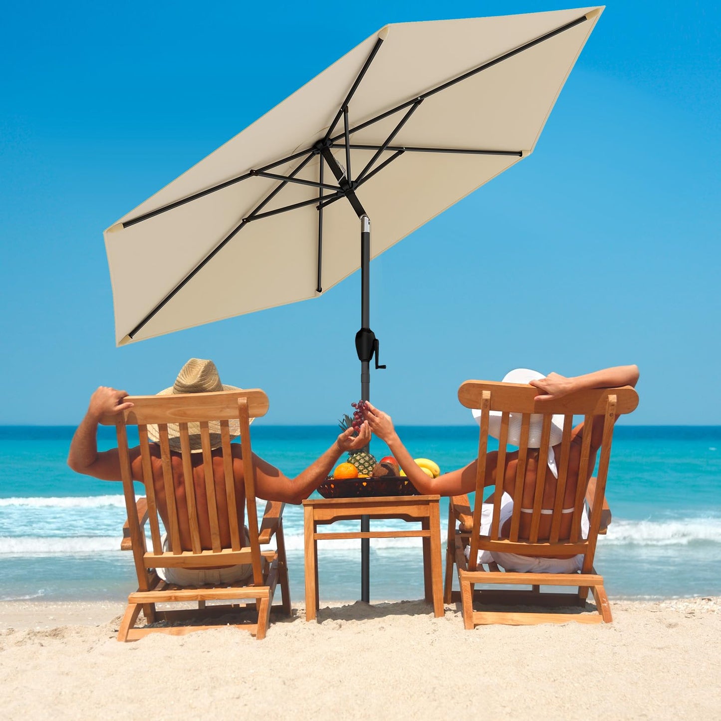 Outdoor Heavy Duty Umbrella with Push Button Tilt