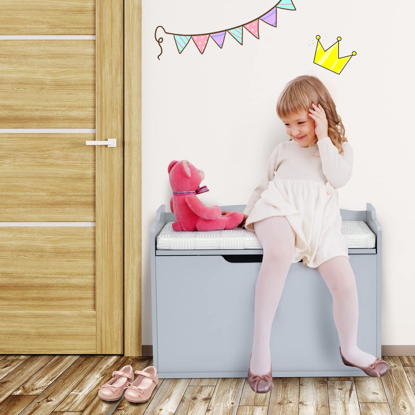 Kids Bench and Storage Chest with Cushion